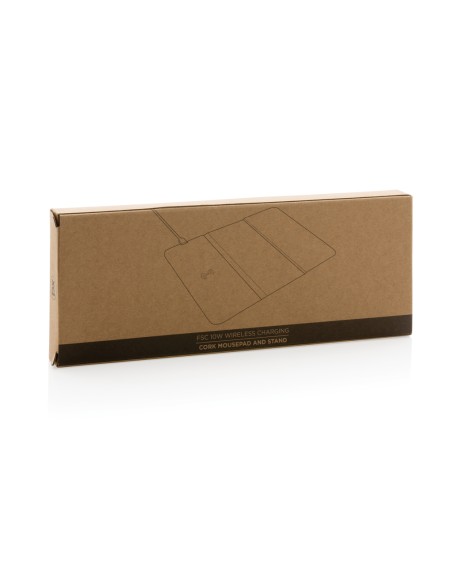 Tappetino mouse e caricatore wireless 10W in sughero